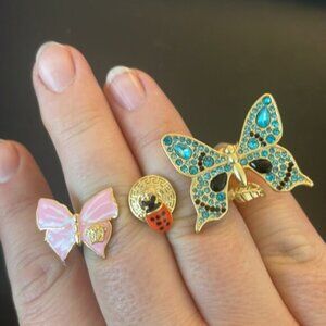 VERSACE CRYSTAL BUTTERFLIES CUFF RING